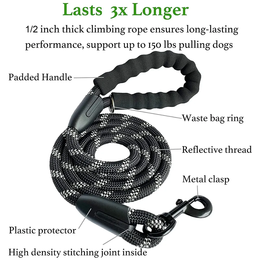 Dog Harness with Leash 5 Feet Mesh Breathable Adjustable Reflective Oxford Easy Control Comfortable. (Black, Large (18-26 Inch Girth)) - 4