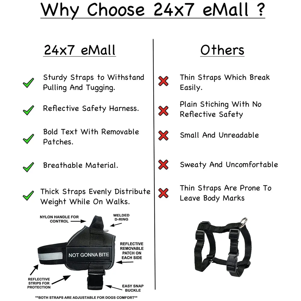 Dog Harness Dog Not Gonna Bite Vest Loop Straps and Handle and Adjustable (XL- 28-38 Inch Girth)