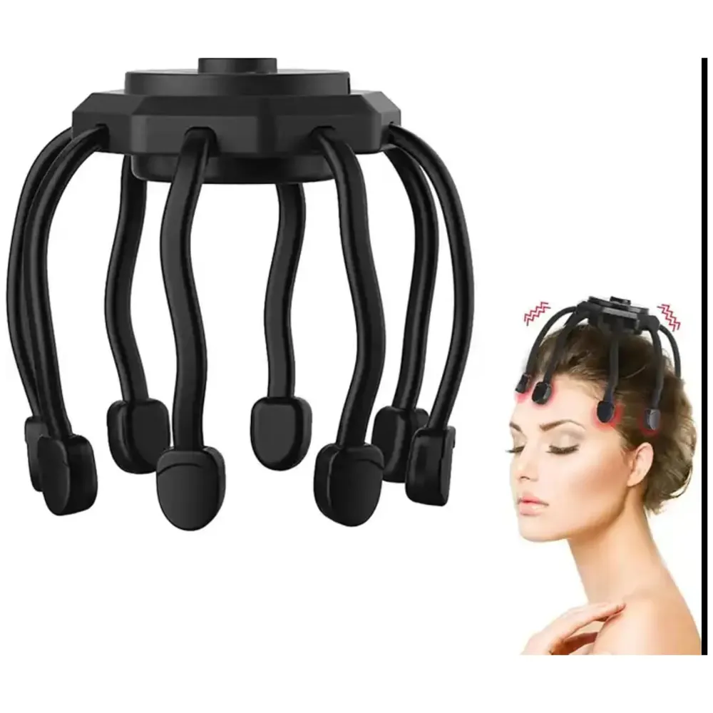 Electric Head Massager Scalp Massager, 10 Vibrating Contacts, 4 Modes, Multiple Massage Modes to Release Pressure, One Size Fits All For Headaches