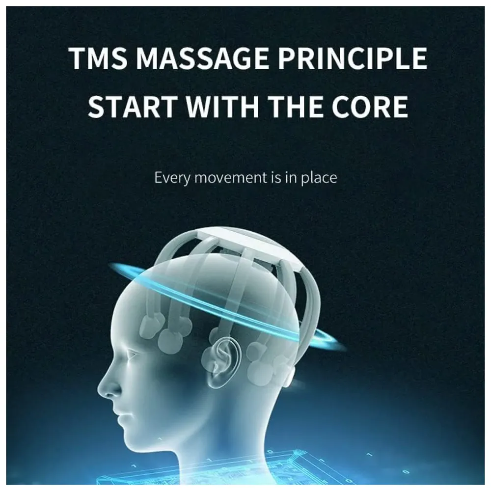 Electric Head Massager Scalp Massager, 10 Vibrating Contacts, 4 Modes, Multiple Massage Modes to Release Pressure, One Size Fits All For Headaches