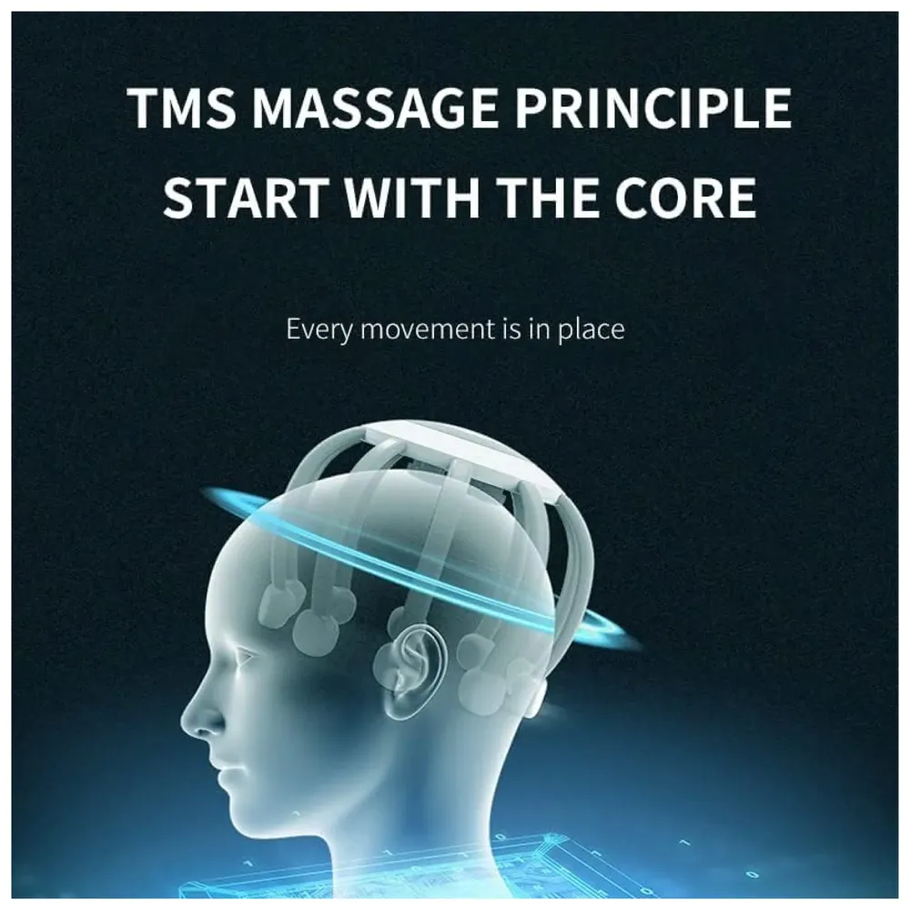 Electric Head Massager Scalp Massager, 10 Vibrating Contacts, 4 Modes, Multiple Massage Modes to Release Pressure, One Size Fits All For Headaches