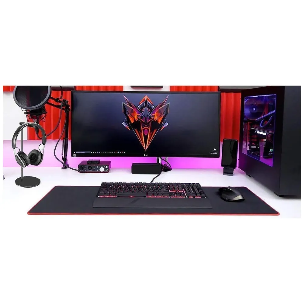 Headphone Stand Headset Holder Earphone Stand with Aluminum Supporting Bar Flexible Headrest ABS Solid Base for All Headphones Size (Round)