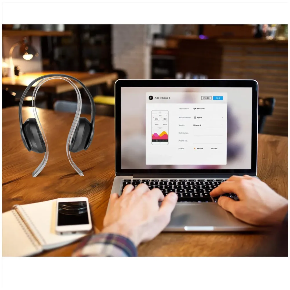 Headphone Stand, Acrylic Universal Headset Earphone Holder Desk Display Hanger with 8mm Thickness