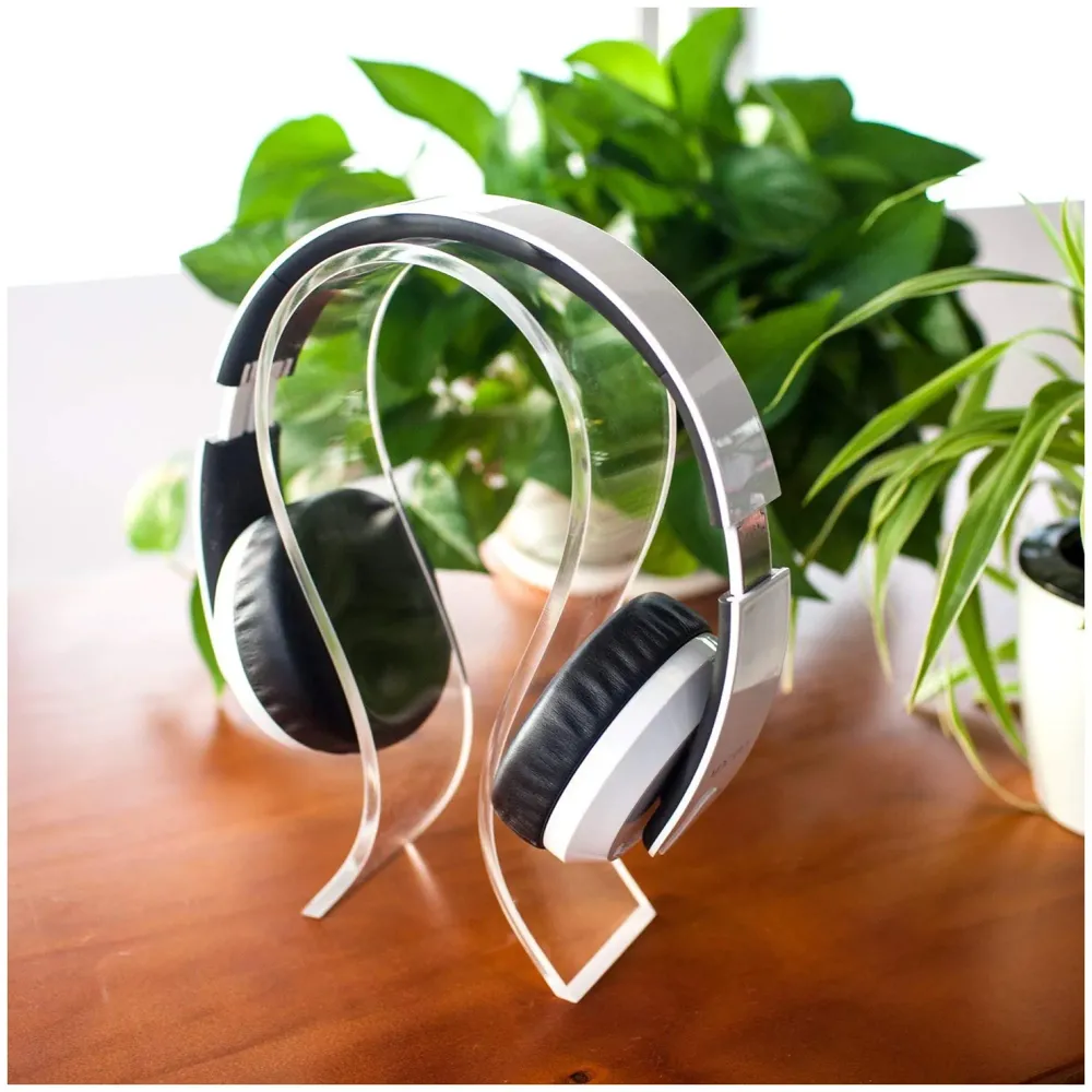 Headphone Stand, Acrylic Universal Headset Earphone Holder Desk Display Hanger with 8mm Thickness