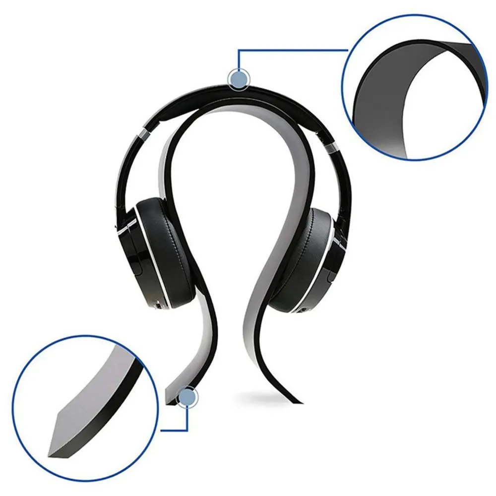 Headphone Stand, Acrylic Universal Headset Earphone Holder Desk Display Hanger with 8mm Thickness - 3