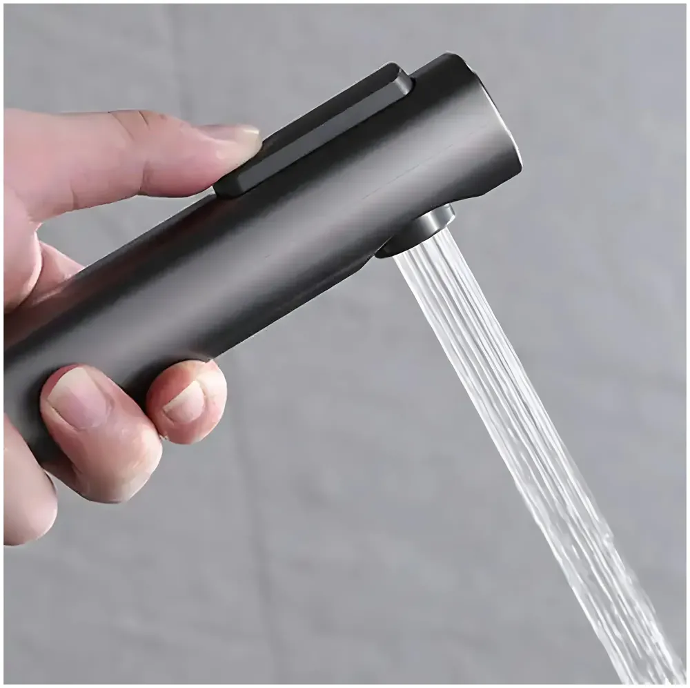 AQUAKART Black Health faucet Gun Only Without Pipe And Holder ABS Body Bathroom Toilet Anti Rust Commode Shower Jet Spray Bidget Button Technology 1 Pc Faucet only - 9