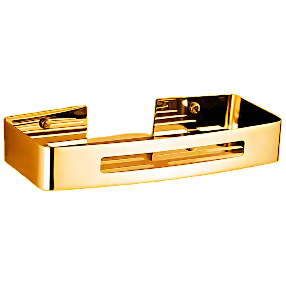 Gold Bathroom Shelf Wall Mount Shower Caddy Anti Rust 1 Pc Golden