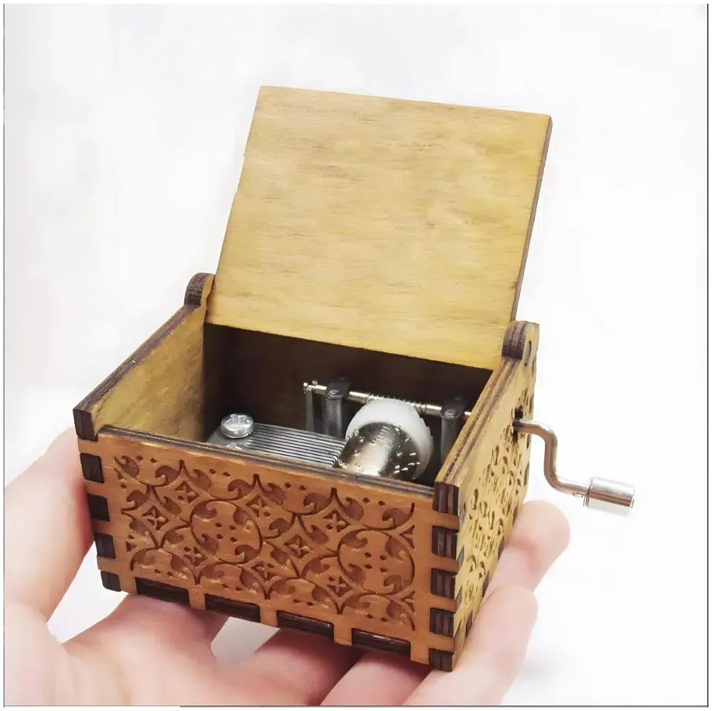 Wizard Theme Music Wooden Hand Cranked Collectable Engraved Music Box Juke Box - 5