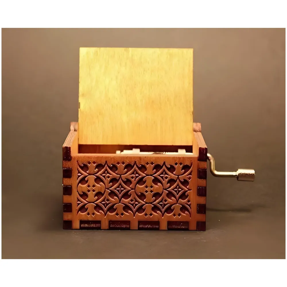 Wizard Theme Music Wooden Hand Cranked Collectable Engraved Music Box Juke Box