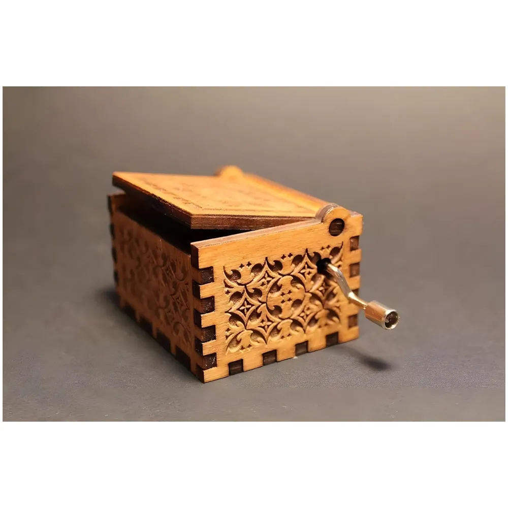 Wizard Theme Music Wooden Hand Cranked Collectable Engraved Music Box Juke Box