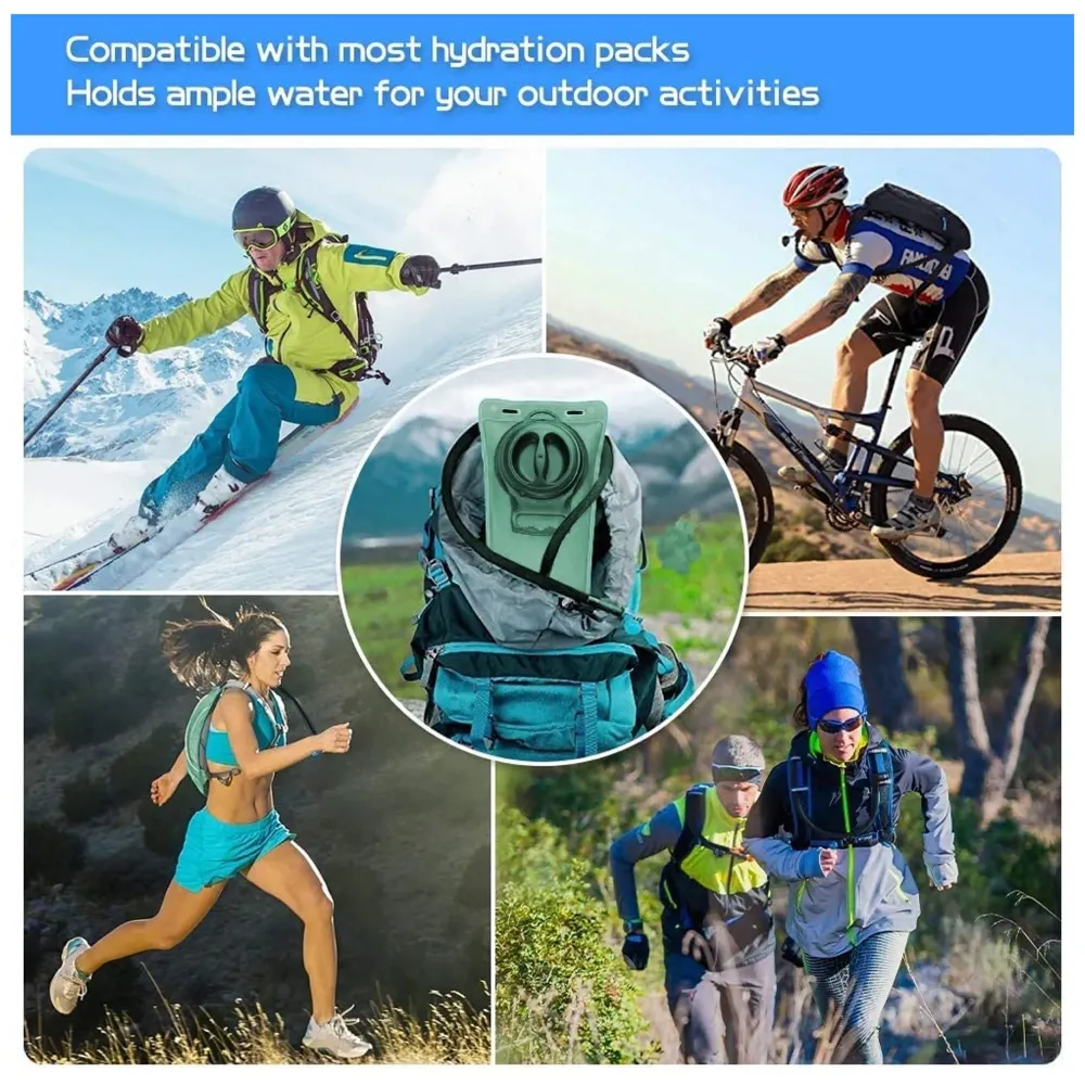 Hydration Bladder for Backpack, Leak-Proof 2L, Military Water Storage Bladder Bag, for Camping Running Hiking Riding.