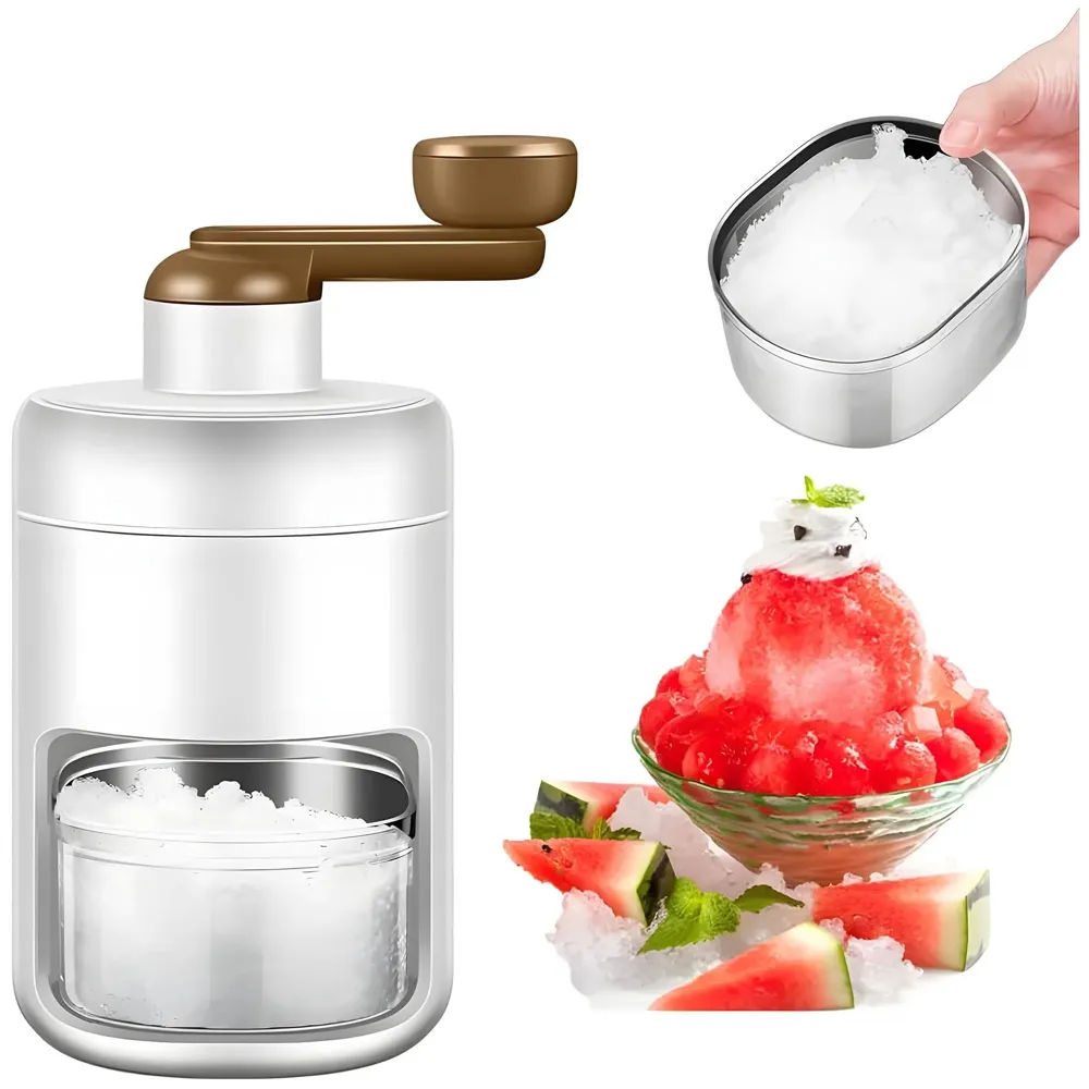 Ice Shaver Snow Cone Machine, Shaved Ice Maker Machine for Home, Ice Shaver Hand Crank, Slushy Maker Machine, Ice Crusher for Snow Cones, Ideal for Outdoor Picnics, Portable