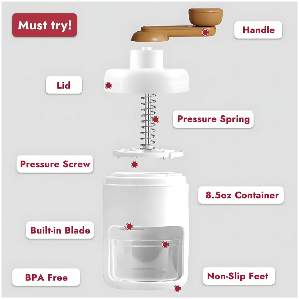 Ice Shaver Snow Cone Machine, Shaved Ice Maker Machine for Home, Ice Shaver Hand Crank, Slushy Maker Machine, Ice Crusher for Snow Cones, Ideal for Outdoor Picnics, Portable - 2