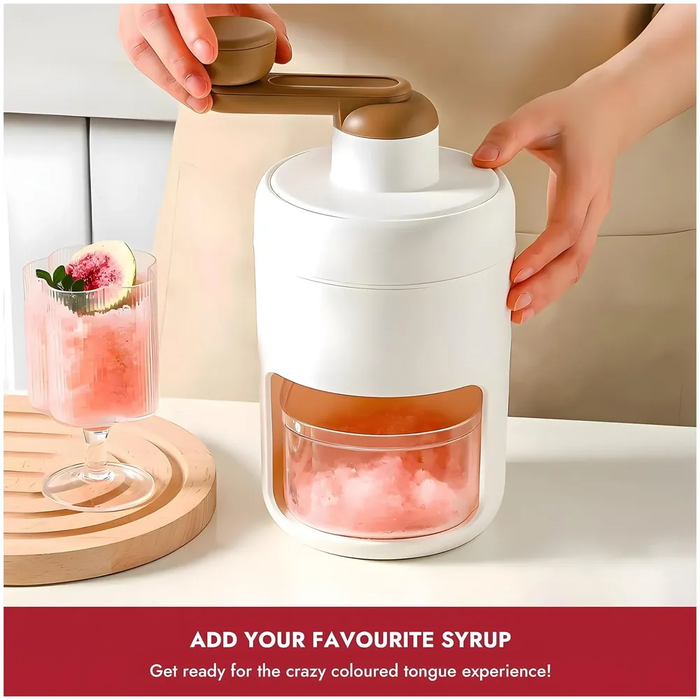 Ice Shaver Snow Cone Machine, Shaved Ice Maker Machine for Home, Ice Shaver Hand Crank, Slushy Maker Machine, Ice Crusher for Snow Cones, Ideal for Outdoor Picnics, Portable - 7