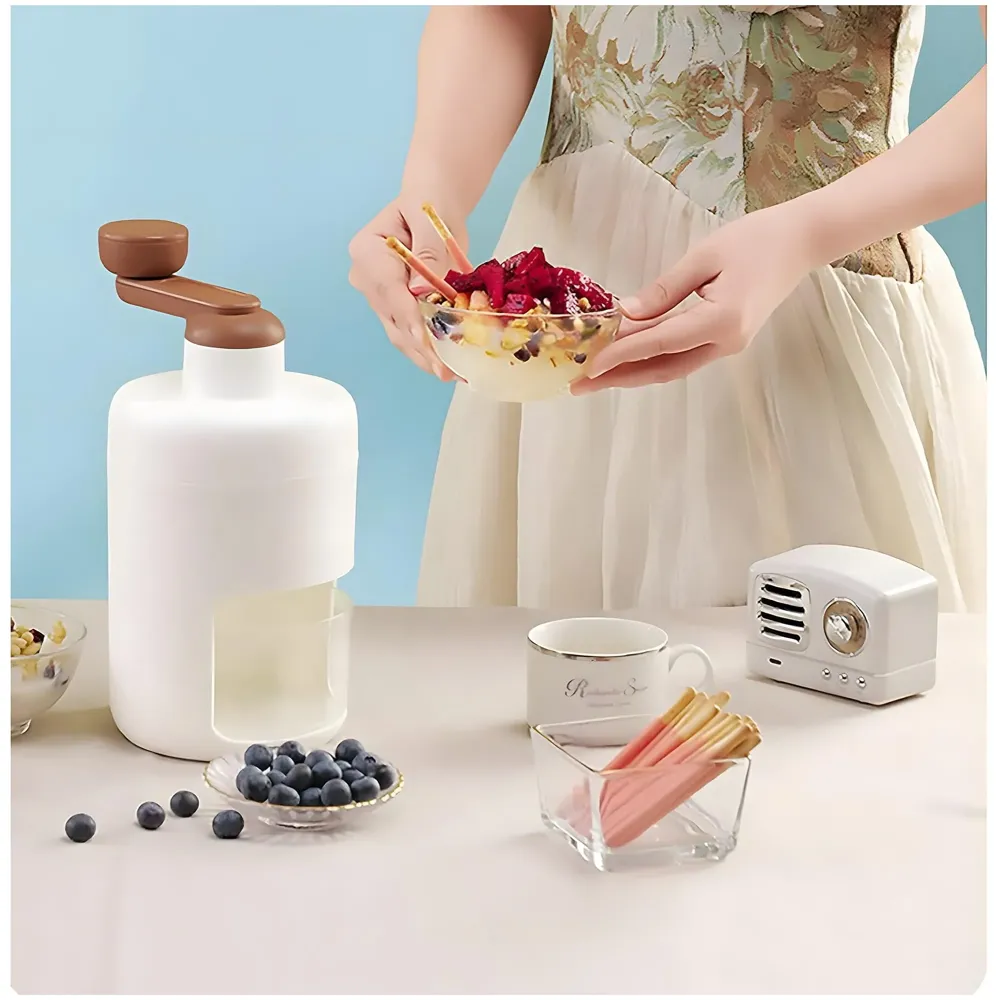 Ice Shaver Snow Cone Machine, Shaved Ice Maker Machine for Home, Ice Shaver Hand Crank, Slushy Maker Machine, Ice Crusher for Snow Cones, Ideal for Outdoor Picnics, Portable - 8