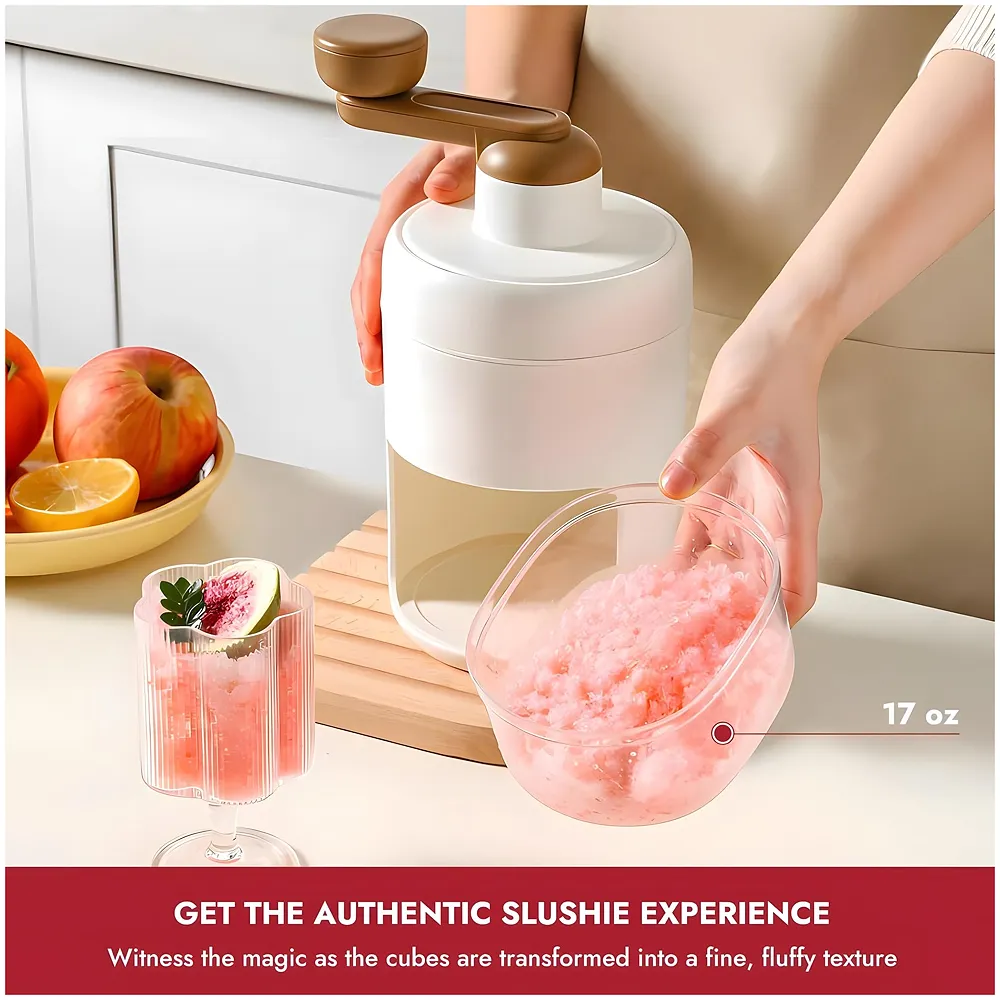 Ice Shaver Snow Cone Machine, Shaved Ice Maker Machine for Home, Ice Shaver Hand Crank, Slushy Maker Machine, Ice Crusher for Snow Cones, Ideal for Outdoor Picnics, Portable