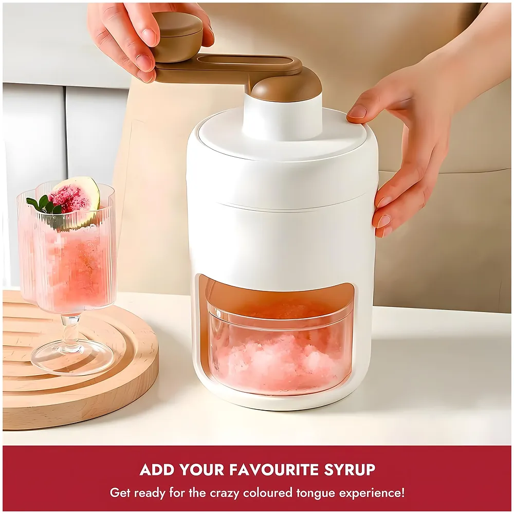 Ice Shaver Snow Cone Machine, Shaved Ice Maker Machine for Home, Ice Shaver Hand Crank, Slushy Maker Machine, Ice Crusher for Snow Cones, Ideal for Outdoor Picnics, Portable