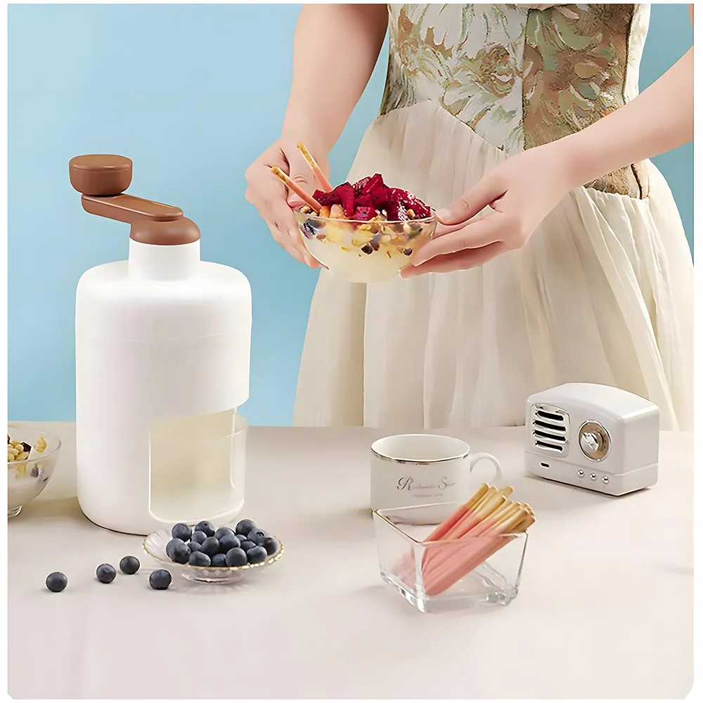Ice Shaver Snow Cone Machine, Shaved Ice Maker Machine for Home, Ice Shaver Hand Crank, Slushy Maker Machine, Ice Crusher for Snow Cones, Ideal for Outdoor Picnics, Portable