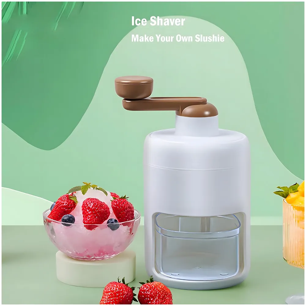 Ice Shaver Snow Cone Machine, Shaved Ice Maker Machine for Home, Ice Shaver Hand Crank, Slushy Maker Machine, Ice Crusher for Snow Cones, Ideal for Outdoor Picnics, Portable