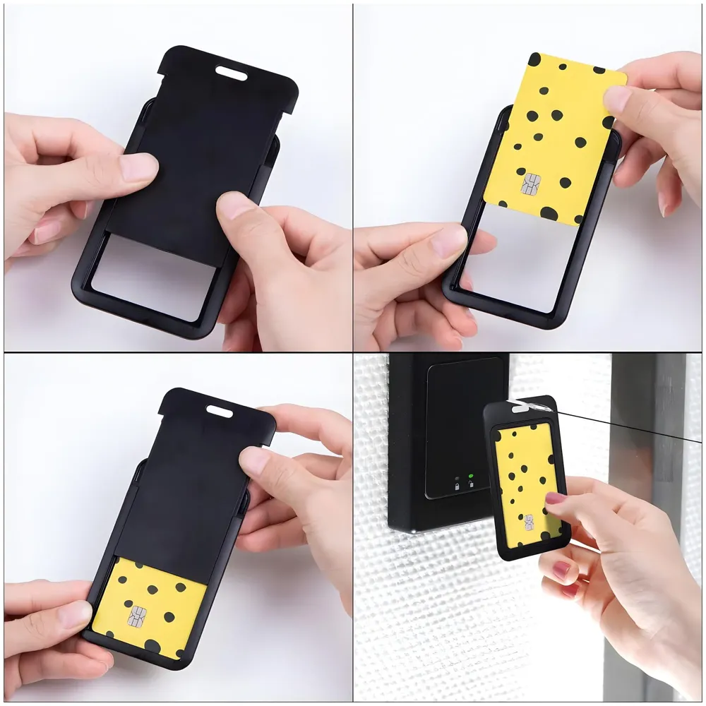 3 in 1 Id Card Holder Badge Holder with Lanyard and Retractable Wire Reel Carabiner for Company Corporate Hospitals Doctors Proximity Key Card Holder Visitors Pass - 8