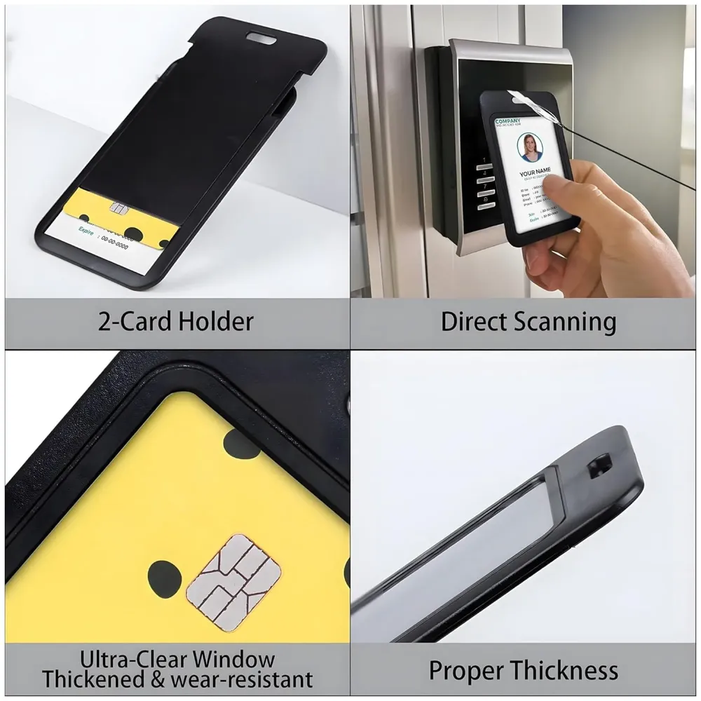 3 in 1 Id Card Holder Badge Holder with Lanyard and Retractable Wire Reel Carabiner for Company Corporate Hospitals Doctors Proximity Key Card Holder