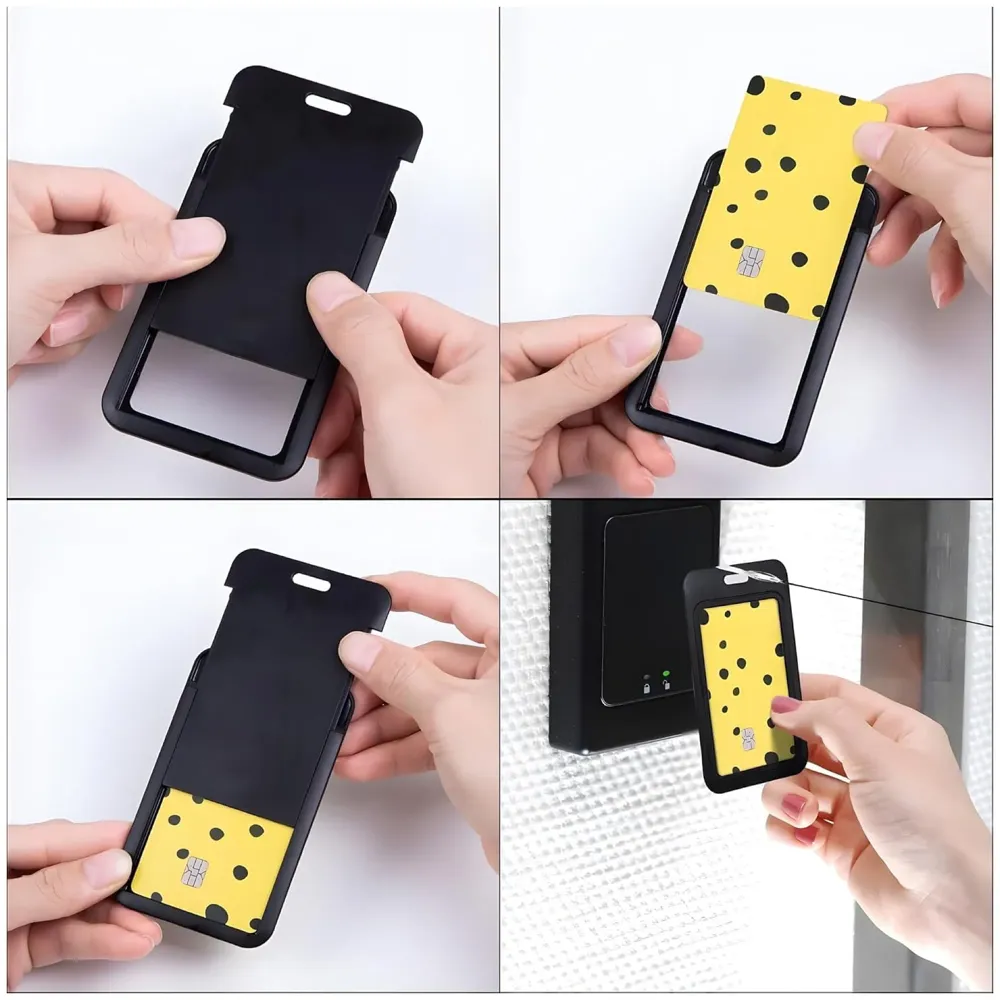 3 in 1 Id Card Holder Badge Holder with Lanyard and Retractable Wire Reel Carabiner for Company Corporate Hospitals Doctors Proximity Key Card Holder