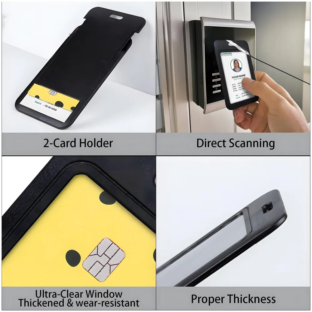 3 in 1 Id Card Holder Badge Holder with Lanyard and Retractable Wire Reel Carabiner for Company Corporate Hospitals Doctors Proximity Key Card Holder Visitors Pass