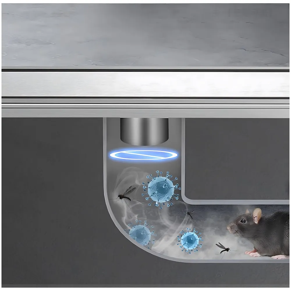 Silver Drain 12 x 4 Inches Tile Insert Floor Drain, 304 Stainless Steel Shower Drain Channel Waste Water Floor Drain for Concealed Tile Drain Channel Cockroach Trap 30 x 10 Cm (Cent Premium