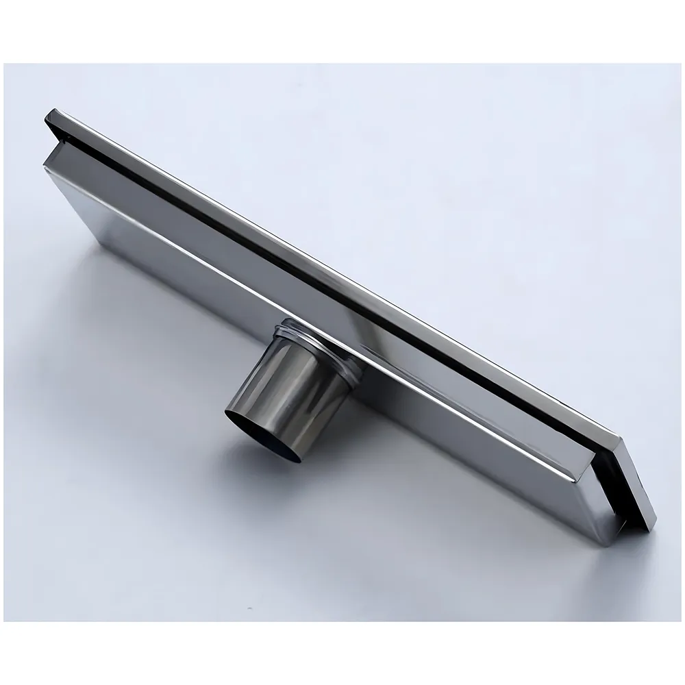 Silver Drain 12 x 4 Inches Tile Insert Floor Drain, 304 Stainless Steel Shower Drain Channel Waste Water Floor Drain for Concealed Tile Drain Channel Cockroach Trap 30 x 10 Cm (Cent Premium