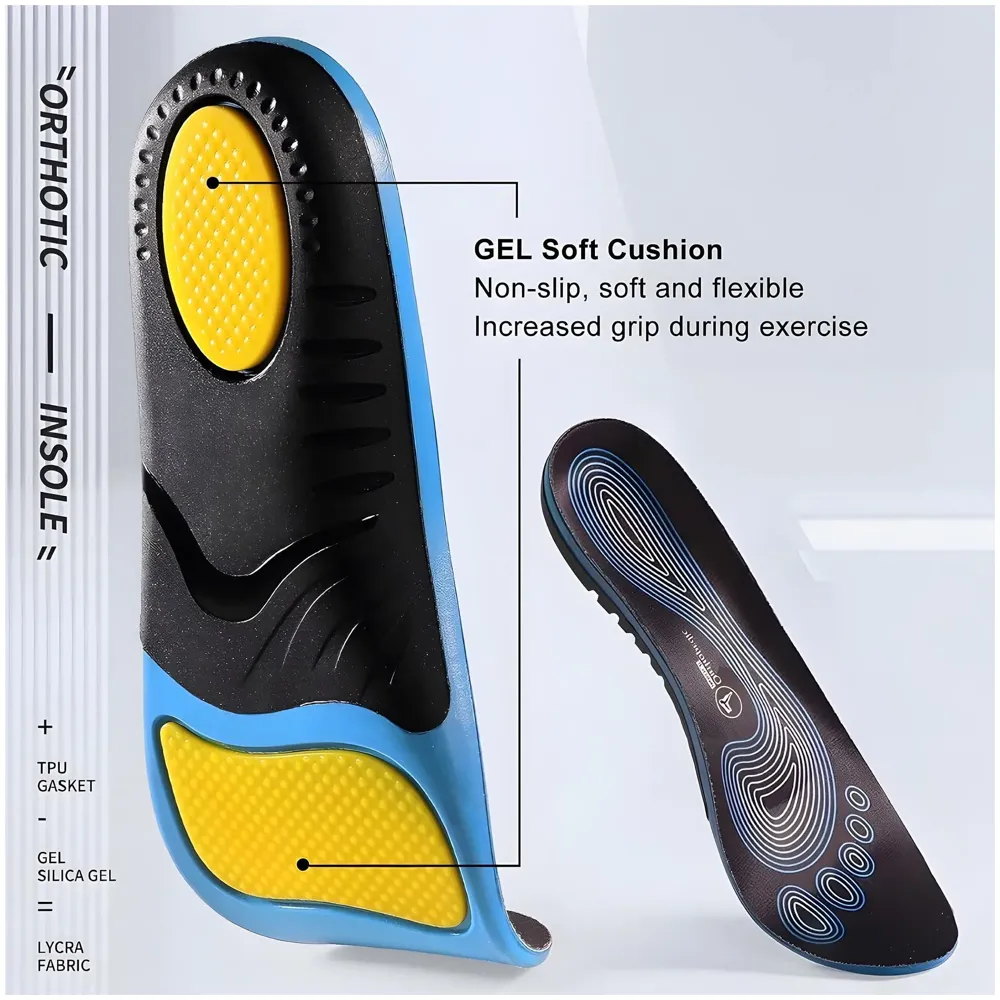 Insoles for Flat Feet Plantar Fasciitis for Men & Women – Arch Support Orthotic Gel Insoles with Shock Absorption, Achilles Tendonitis, Heel Spur & Foot Pain Relief – Blue & Black - 35- 38 Euro Size (39-42 Euro) - 6