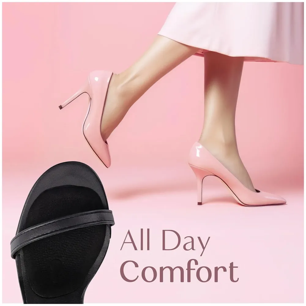 Ball of Foot Cushions for Women, High Heel Metatarsal Pads, All Day Comfort Heel Inserts, Foot Pads for Balls of Feet, One Size Fits All - Black – 10 cm x 7cm - 4