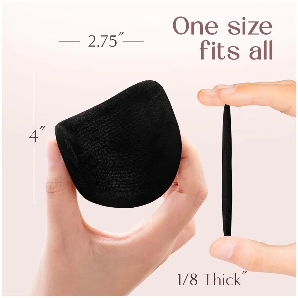 Ball of Foot Cushions for Women, High Heel Metatarsal Pads, All Day Comfort Heel Inserts, Foot Pads for Balls of Feet, One Size Fits All - Black – 10 cm x 7cm - 5