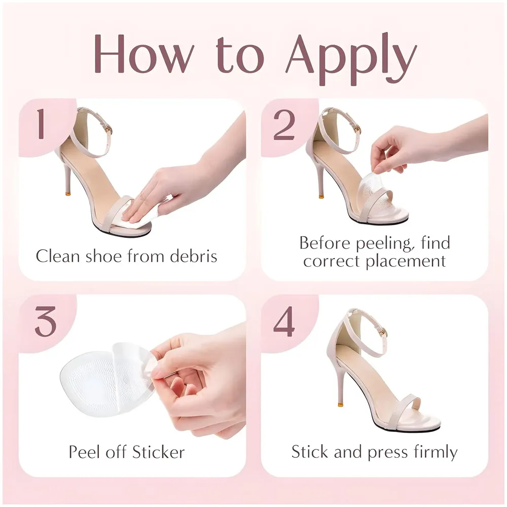 Ball of Foot Cushions for Women, High Heel Metatarsal Pads, All Day Comfort Heel Inserts, Foot Pads for Balls of Feet, One Size Fits All - Beige – 10 cm x 7cm - 8