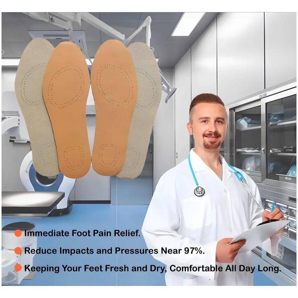 Brown Leather Shoe Insoles for Men & Women – Premium Soft Shock Absorption Lightweight, Breathable & Cut-to-Fit Comfort Inserts, 35-46 Euro Size Formal Shoes - 8