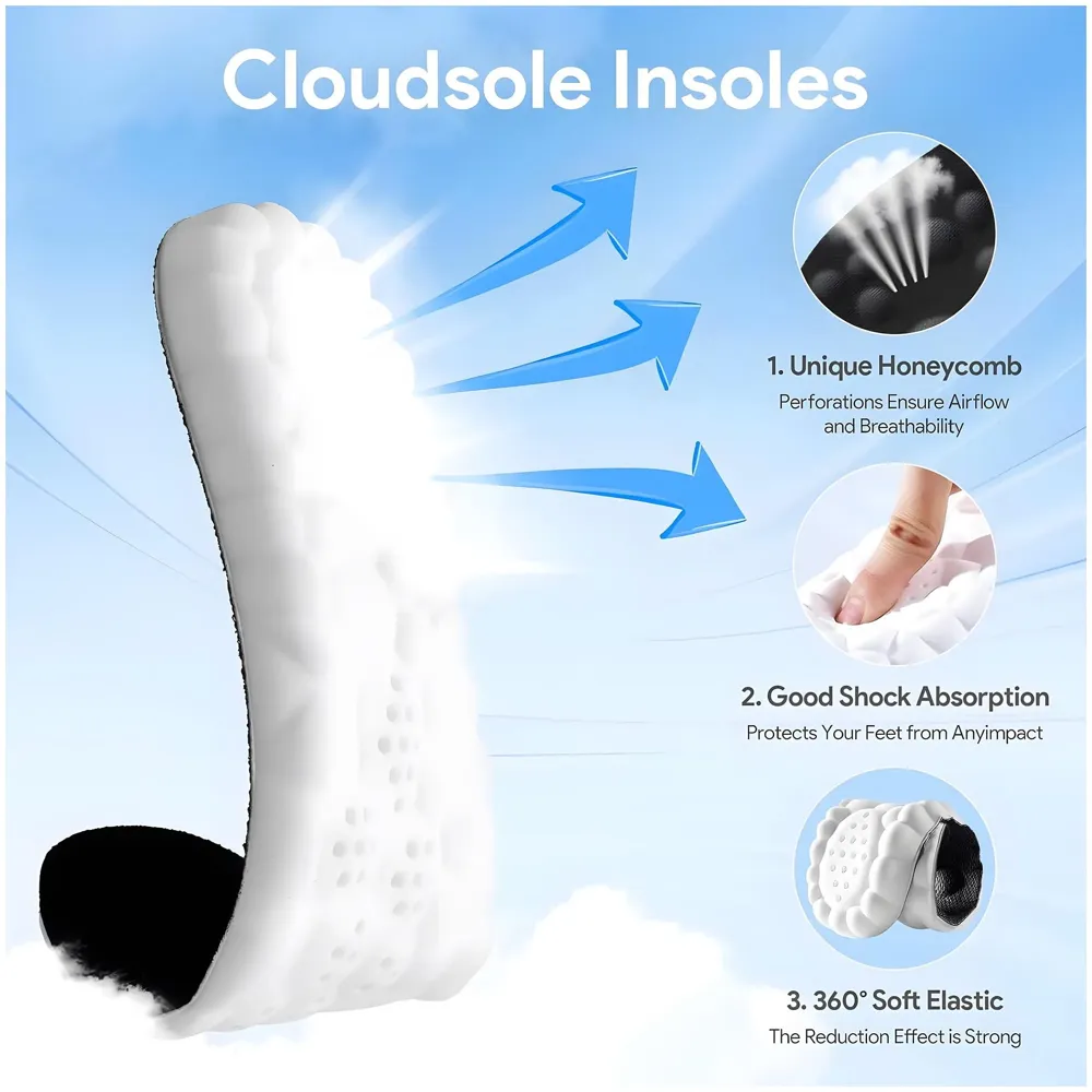 Soft Insoles for Men and Women - U-Shape Memory Foam, Foot & Joint Support, Anti Fatigue and Shock Absorption Male - 40-45 Euro Size (Female 35-40 Euro) - 4