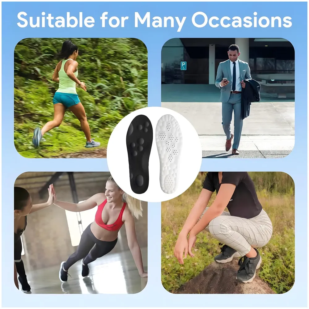 Soft Insoles for Men and Women - U-Shape Memory Foam, Foot & Joint Support, Anti Fatigue and Shock Absorption Male - 40-45 Euro Size (Male 40-45 Euro) - 6