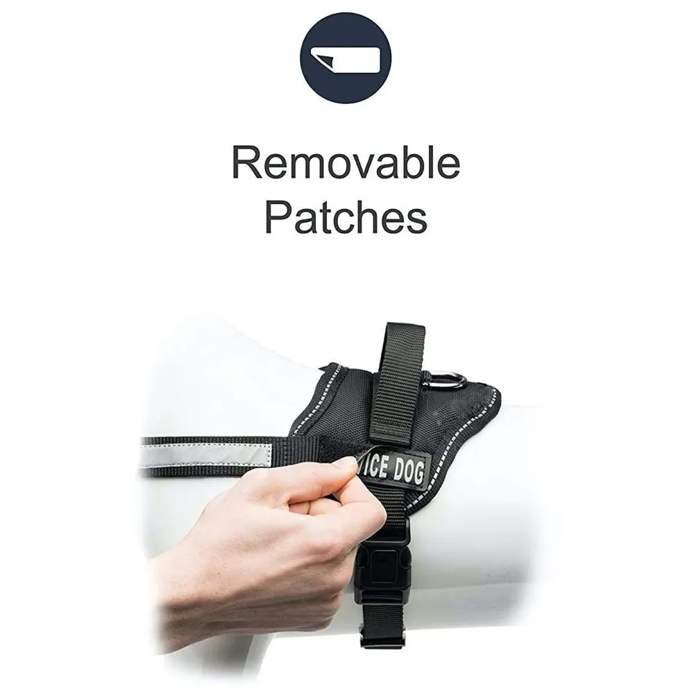 Dog K9 Police Dog Harness Vest with Hook and Loop Straps and Handle and Adjustable (Large -28-34 Inch Girth, Black) - 8