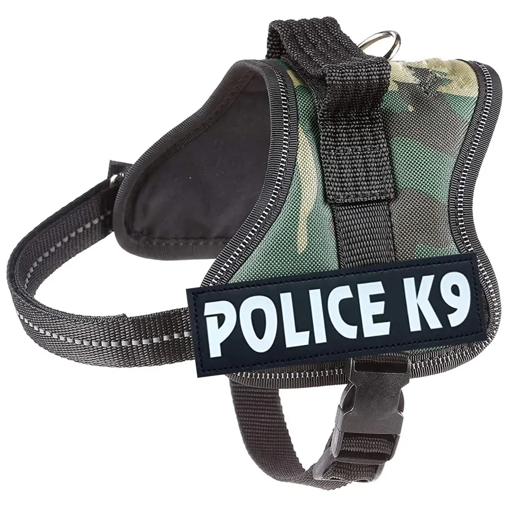 Dog K9 Police Harness Dog Vest Loop Straps and Handle and Adjustable (Camouflage, M- 22-28 Inch Girth)