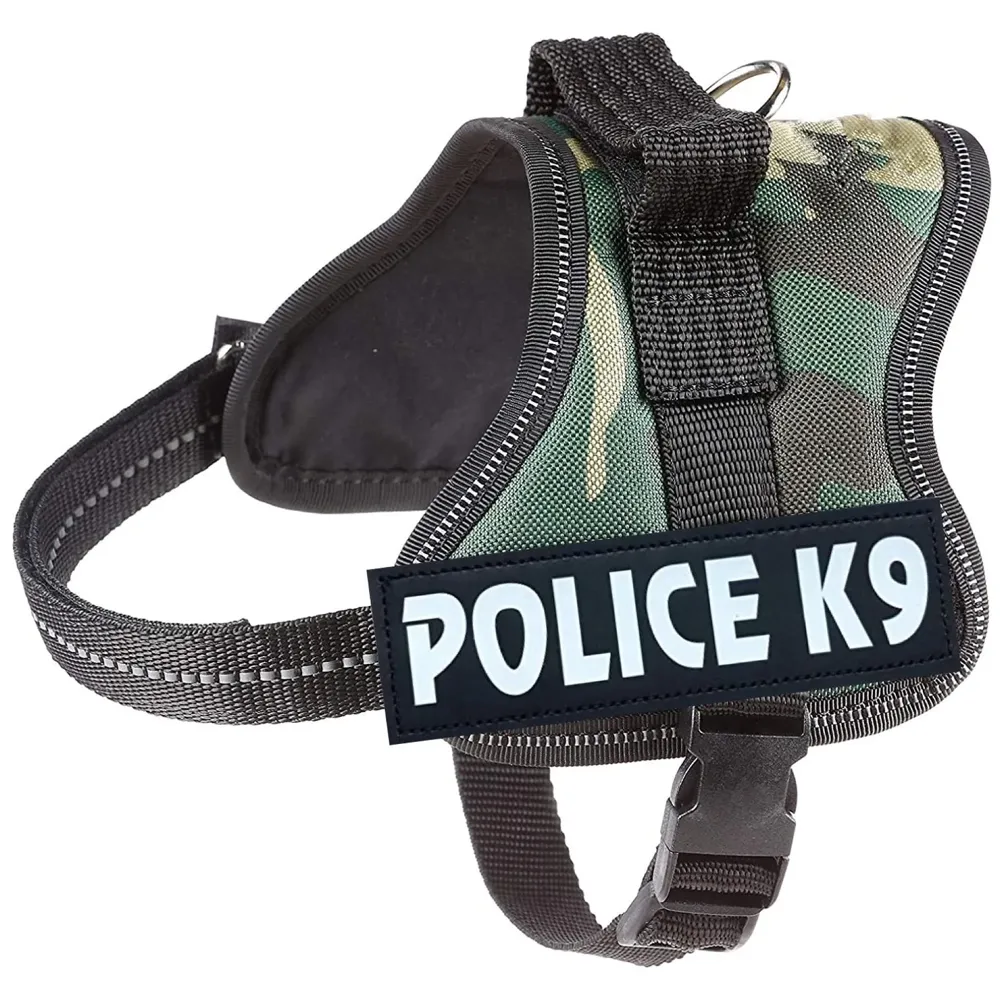 Dog K9 Police Harness Dog Vest Loop Straps and Handle and Adjustable (Camouflage, Large -28-34 Inch Girth)