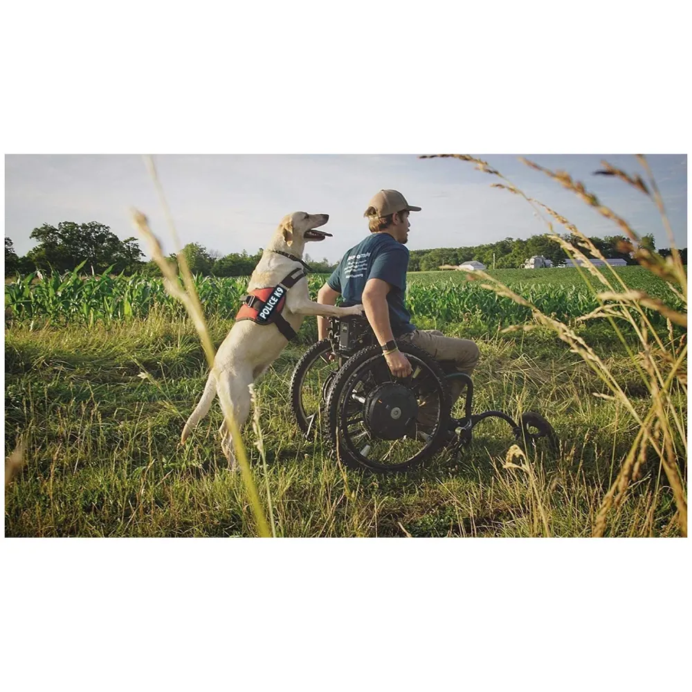 Dog K9 Police Harness Dog Vest Combo Black and Orange with 5ft Leash with Handle and Adjustable XL- 28-38 Inch Girth