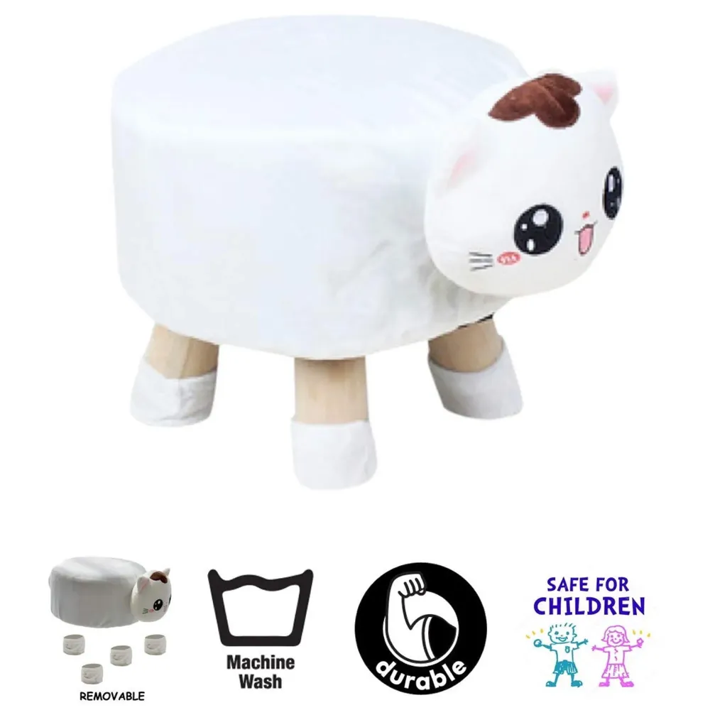 Cat Children's Favourite Animal Stool, Chair, Ottoman, Foot Rest. (Kids, Cat)