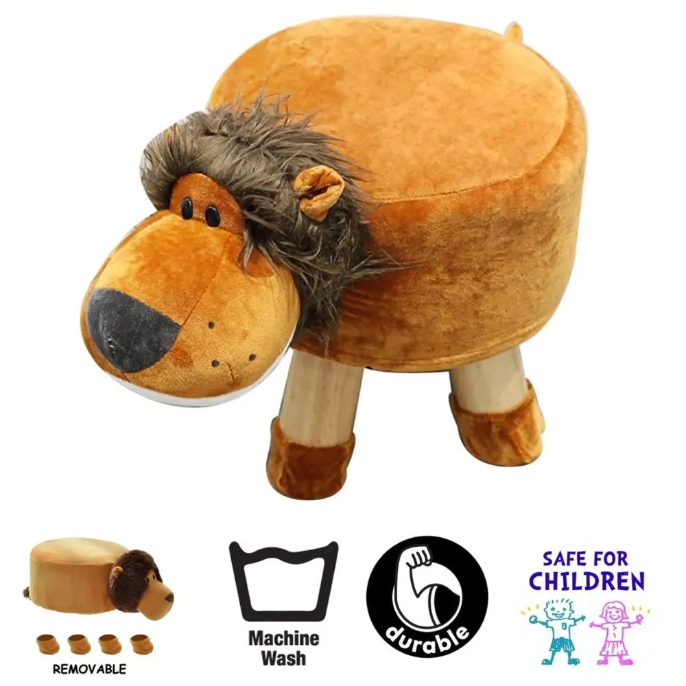 Lion Children's Favourite Animal Stool, Chair, Ottoman, Foot Rest. (Kids, Lion)