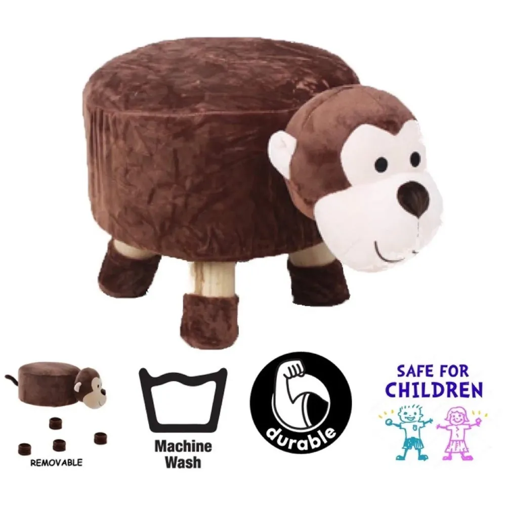 Monkey Children's Favourite Animal Stool, Chair, Ottoman, Foot Rest. (Kids, Monkey)