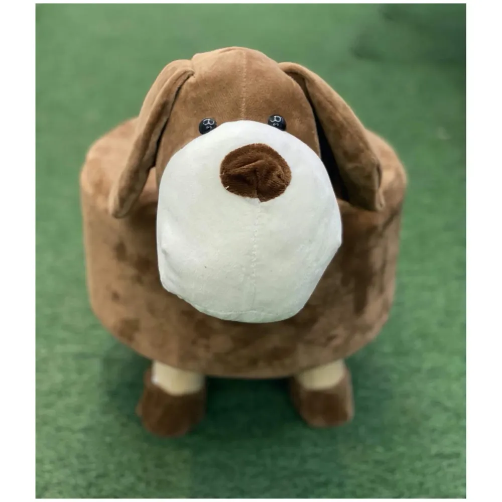 Children's Favourite Animal Stool, Chair, Ottoman, Foot Rest. (Kids, Dark Dog)