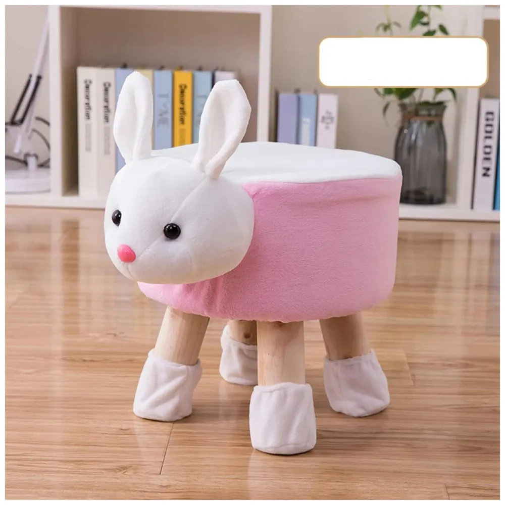 Children's Favourite Animal Stool, Chair, Ottoman, Foot Rest. (Kids, Pink Rabbit)