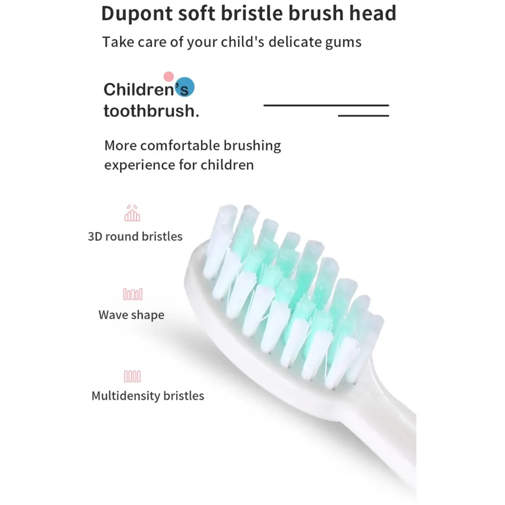 Bioline Kids Children Electric Automatic Toothbrush Kit With 6 Brushes, 4 Modes Of Cleaning Crocodile Green Cartoon Animals Tooth Cleaner Set Oral Care Electric Toothbrush tools For Age 3-15 Years - 4