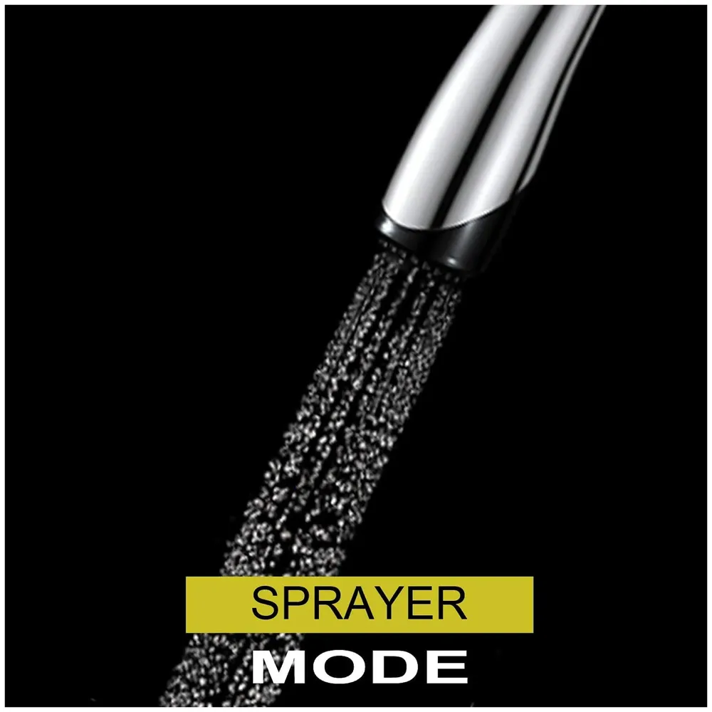 Pull Out Kitchen Sink Mixer with 360 Swivel Spout and Pull-Down 3-Flow Sprayer/Black and Chrome Finish Sink Faucet, Sink Tap, Black, Brass Material