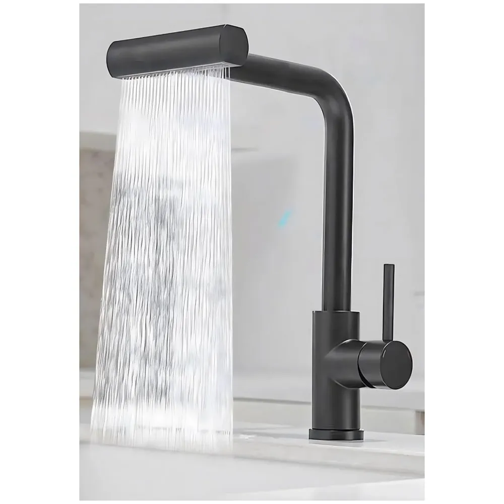 3 in 1 Black Kitchen Faucet. 3 Modes, Swivel Body and Pull Out Sprayer hot and Cold Water Mixer 36 Cm x 14 Cm, 360 Degree Rotation