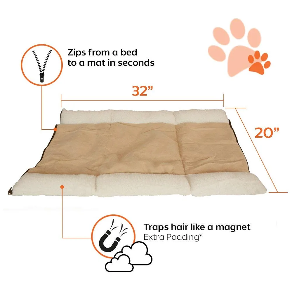 Cat Bed Cave House Bed - Best for Indoor Cats Houses Heated Kitten Warm Pet Self Warming w/Hoods Caves Igloo Covered Pod Felted Faux Felt Wool Cocoon - 2-in-1 Fleece Tunnel Tube Mat Premium