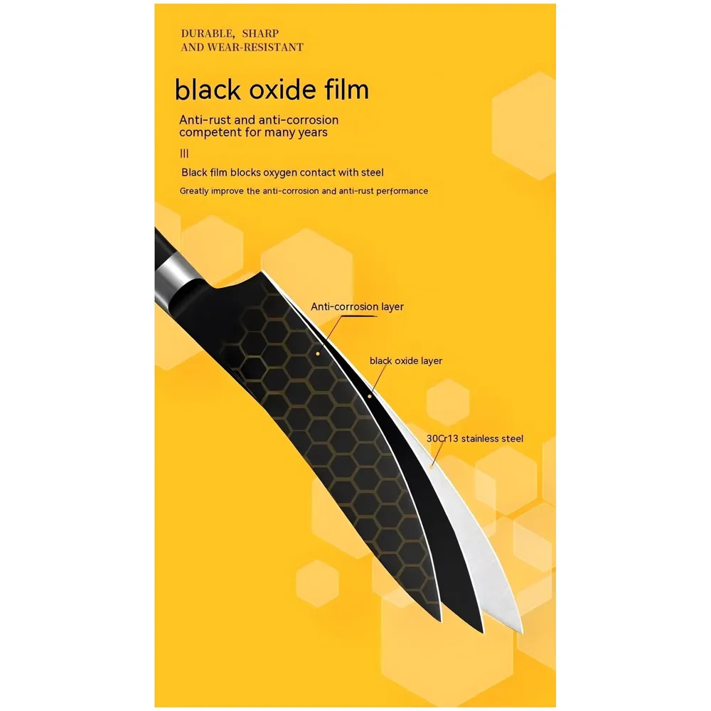 Damascus Knife Black Japanese Knife with Matt Black Pattern 8 Inch Chef Knife High Carbon Stainless Steel Knife for Home and Comercial Kitchens Sharp and Ergonomic with Gift Box - 4